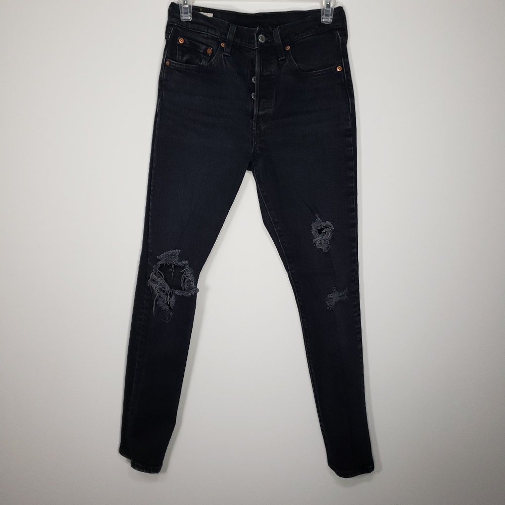 Levi's 501 Distressed 'Skinny in Wild Bunch' Jeans || Women's Size: W 25 × L 28